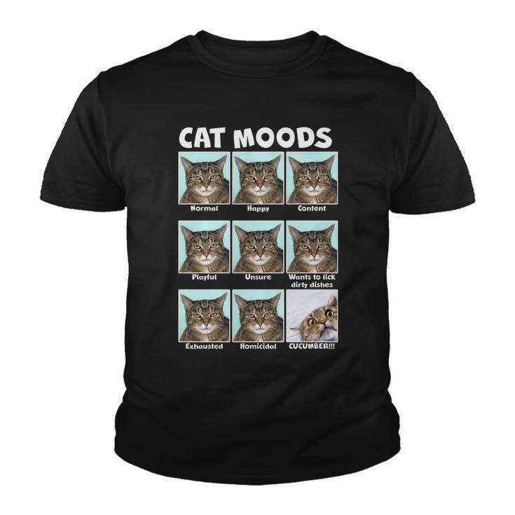 Cat Moods Funny Meme Tshirt Youth T-shirt