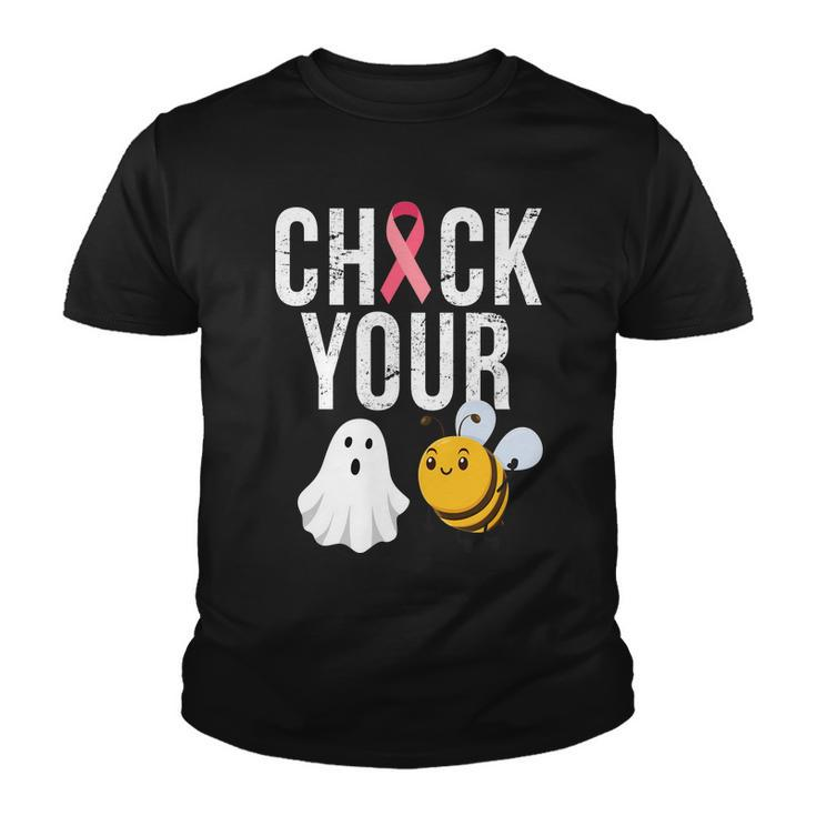 Check Your Boo Bees Breast Cancer Halloween Youth T-shirt