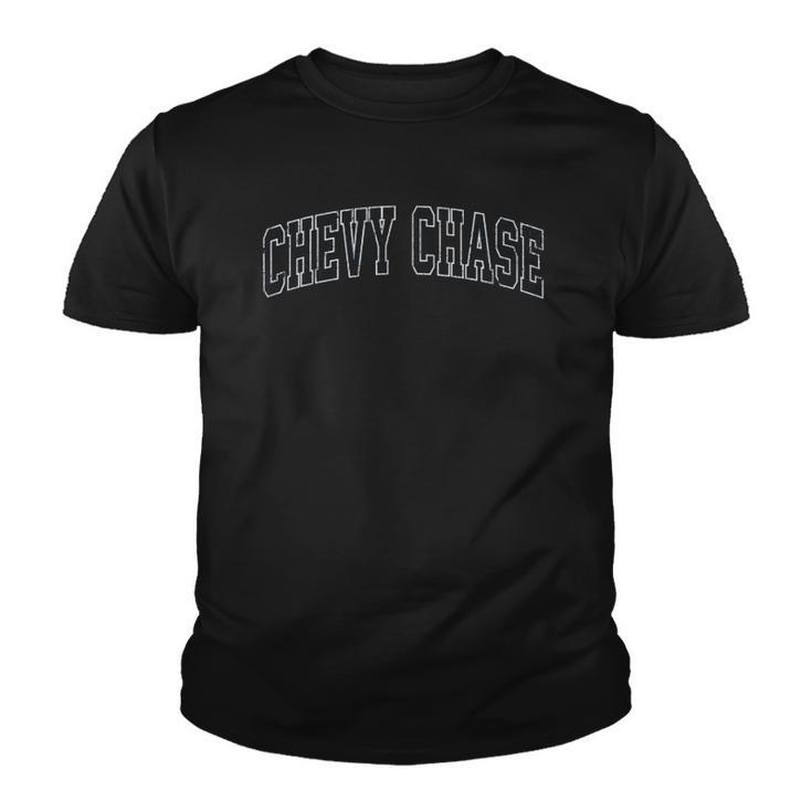Chevy Chase Maryland Md Vintage Sports Design Navy Design Youth T-shirt