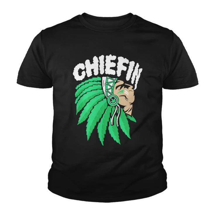 Chiefin Smoke Weed Native American Youth T-shirt
