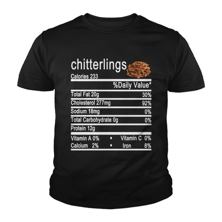 Chitterlings Nutrition Facts Label Youth T-shirt