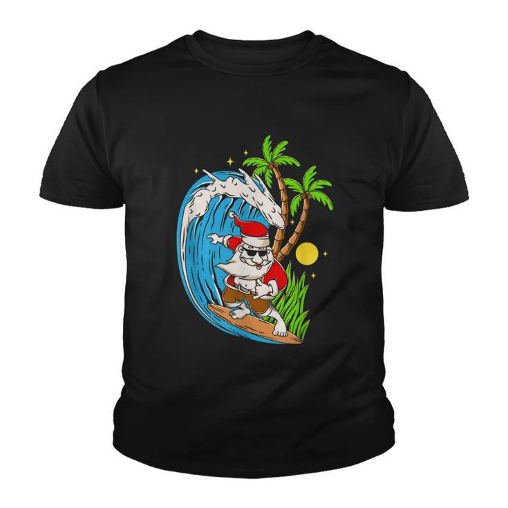 Christmas Im July | Summer Santa Claus Beach Hawaii Surf Youth T-shirt