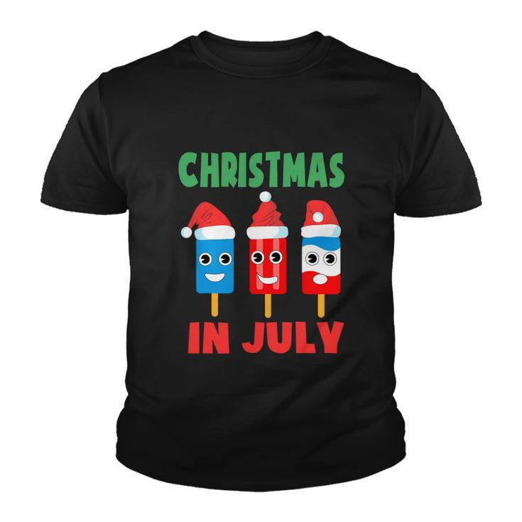 Christmas In July Ice Pops In Santa Hat Kids Toddler Cute Graphic Design Printed Casual Daily Basic Youth T-shirt