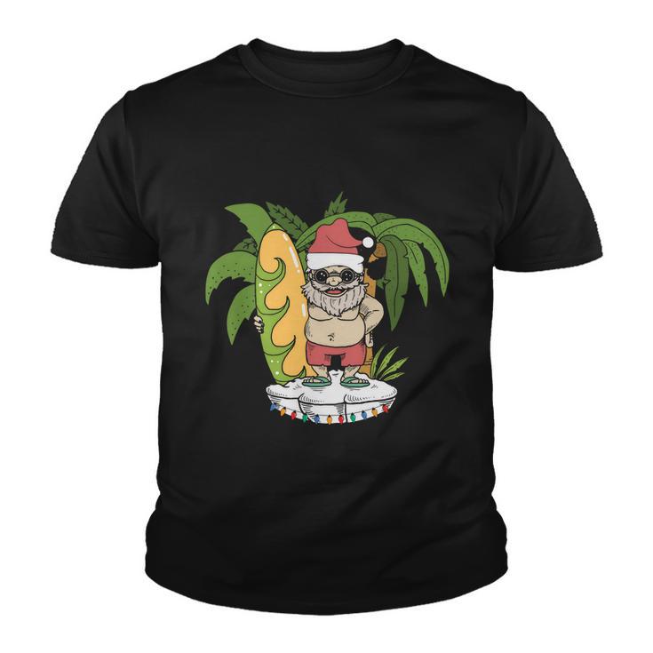 Christmas July Hawaiian Santa Surf Christmas In July Youth T-shirt