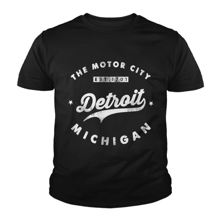 Classic Retro Vintage Detroit Michigan Motor City Youth T-shirt