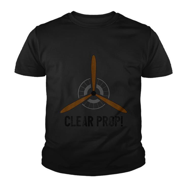 Clear Prop Aviation Airplane Pilot Propeller Youth T-shirt