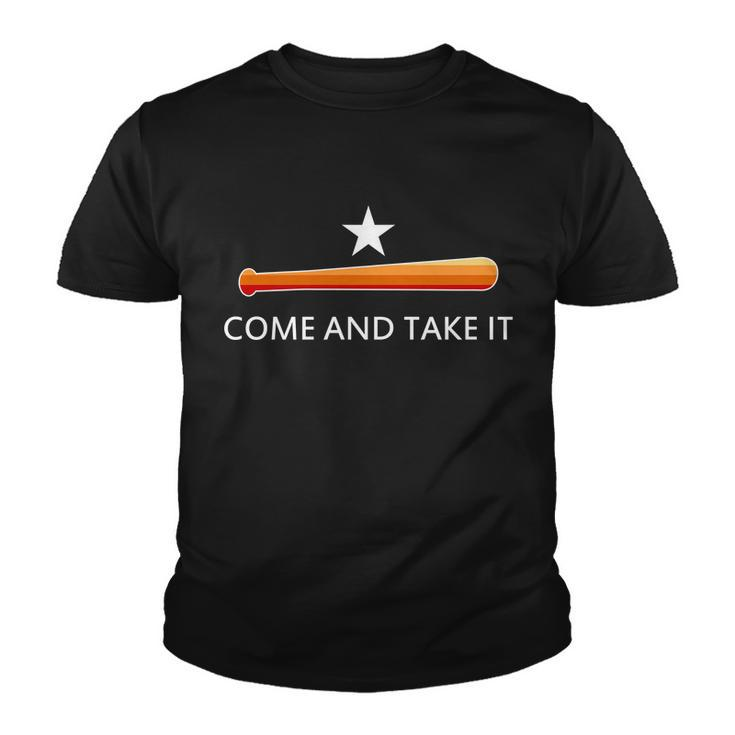 Come And Take It Houston Vintage Baseball Bat Flag Tshirt Youth T-shirt