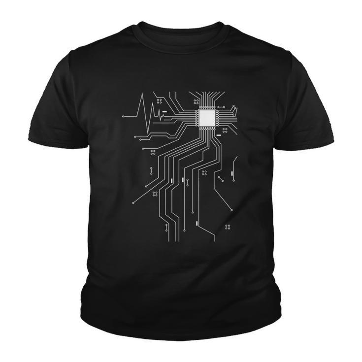 Computer Scientist Programmer Cpu Heart Board Funny Nerd V2 Youth T-shirt