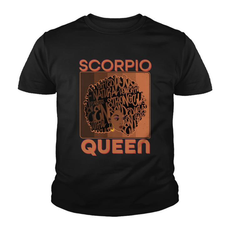 Cool Retro Scorpio Queen Afro Woman Youth T-shirt