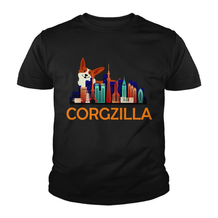 Corgzilla Funny Corgi Dog Youth T-shirt