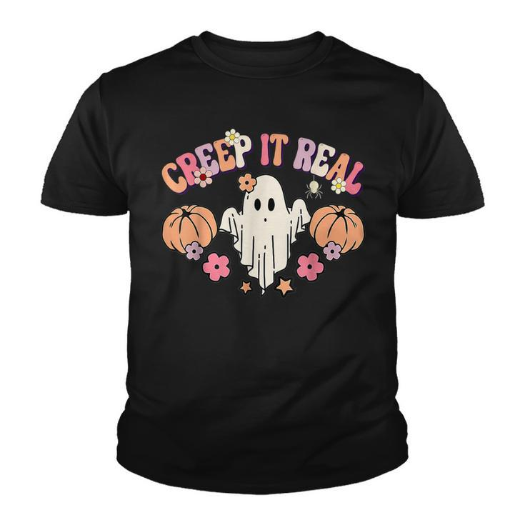 Creep It Real Ghost Kids Boys Girls Halloween Costume  Youth T-shirt