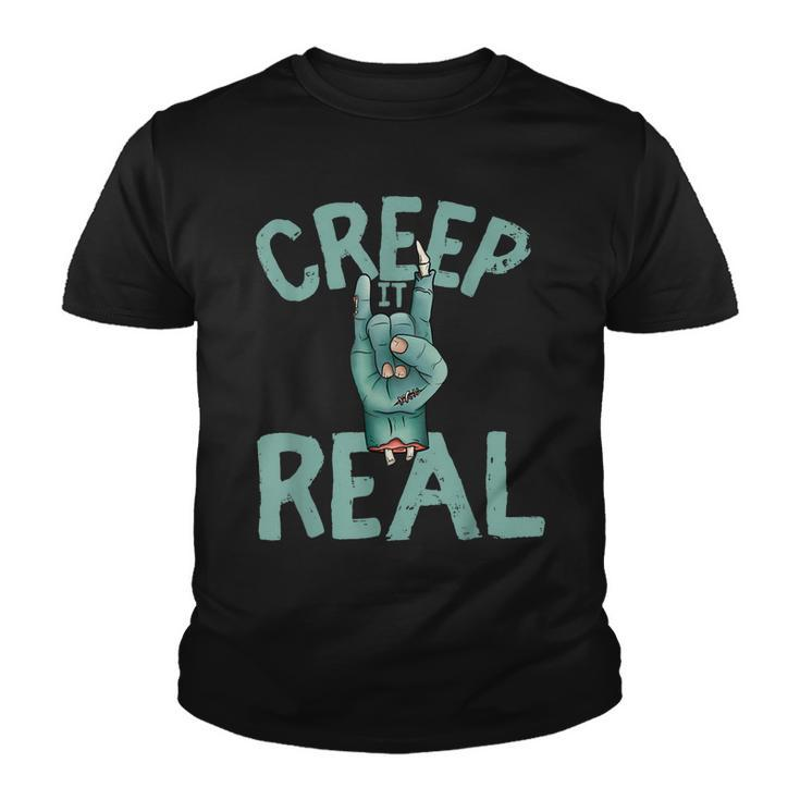 Creep It Real Rocker Zombie Halloween Youth T-shirt
