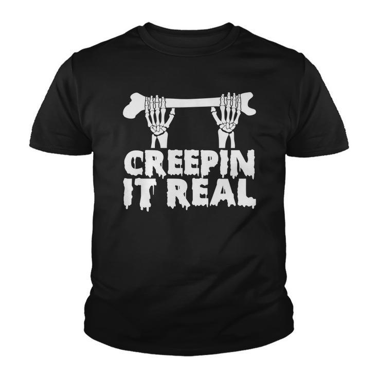 Creep It Real Skeleton Funny Halloween Youth T-shirt