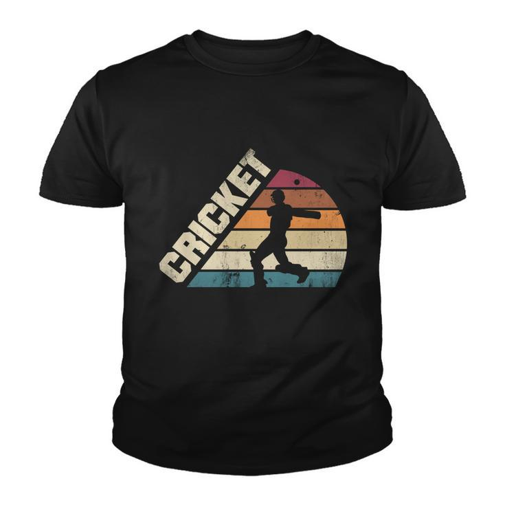 Cricket Sport Game Cricket Player Silhouette Cool Gift Youth T-shirt