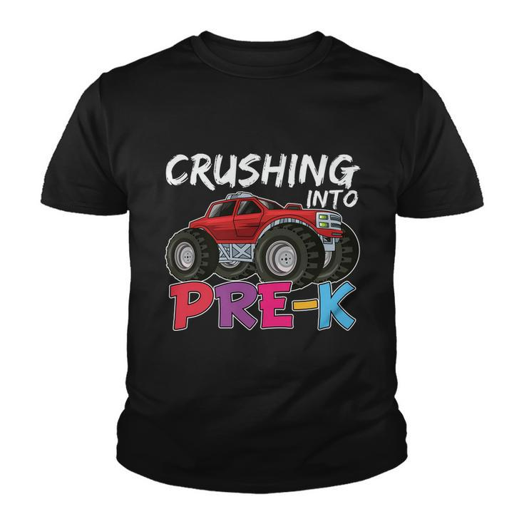 Crushing Into Prek Monster Truck Back To School Youth T-shirt
