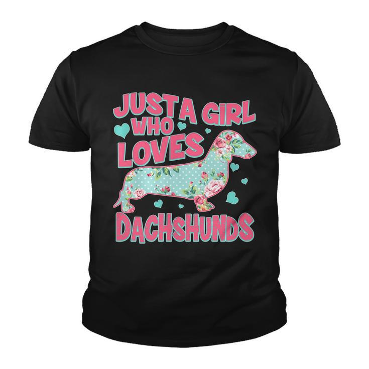 Cute Just A Girl Who Loves Dachshunds Youth T-shirt