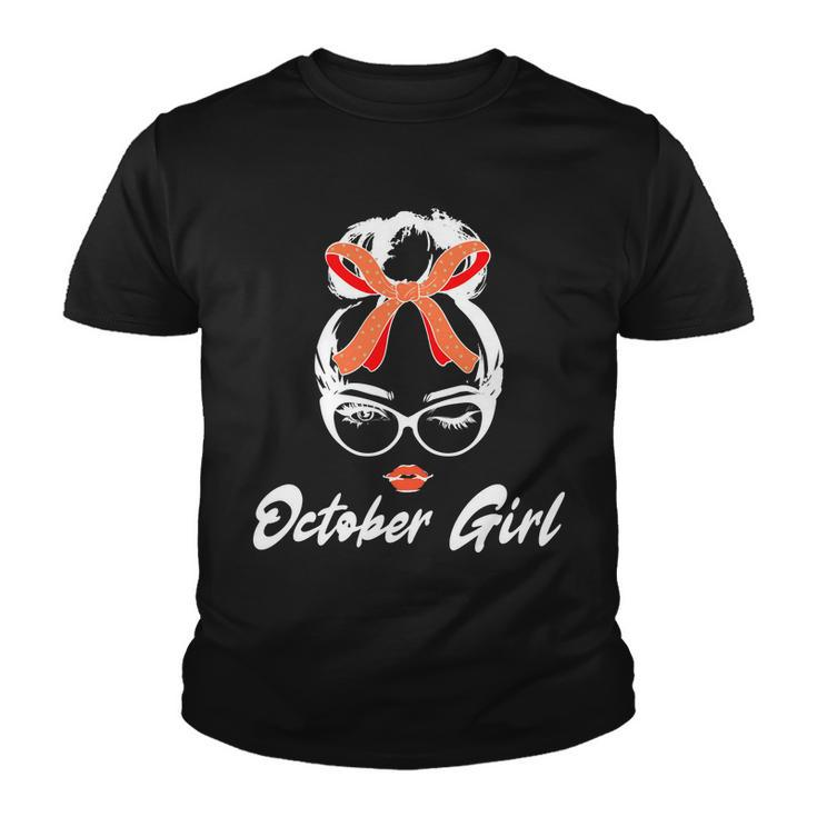 Cute October Girl Birthday Youth T-shirt