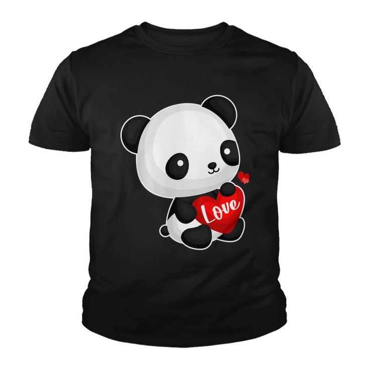 Cute Panda Holding A  Heart Youth T-shirt