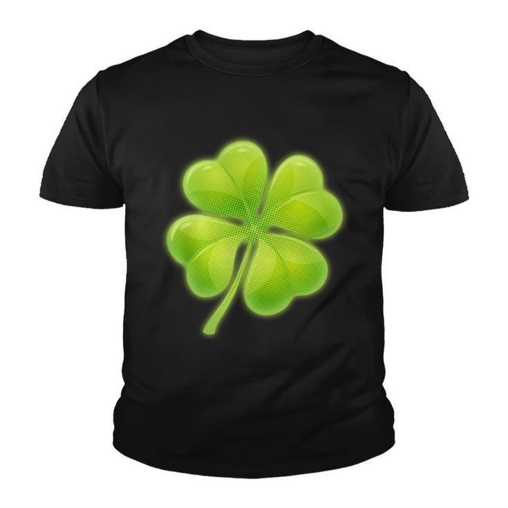 Cute St Patricks Day Lucky Glowing Shamrock Clover Youth T-shirt