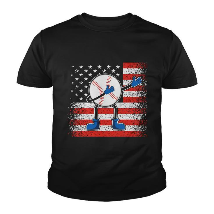 Dabbing Baseball Player 4Th July Usa Flag Plus Size Shirt For Men Women Youth T-shirt