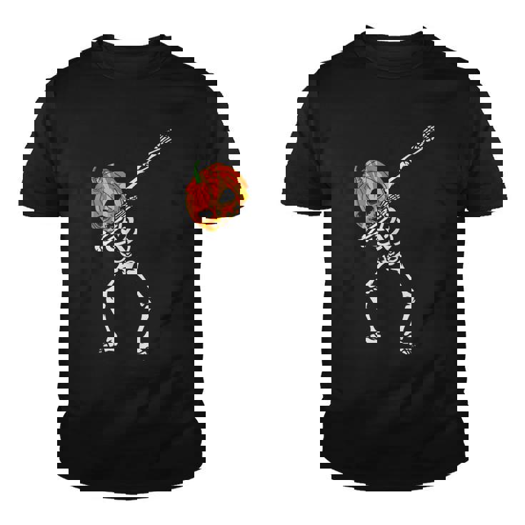 Dabbing Skeleton Pumpkin Head - Halloween Dancing Skeleton  Youth T-shirt