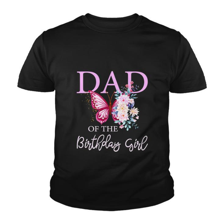 Dad 1St First Birthday Matching Family Butterfly Floral Youth T-shirt