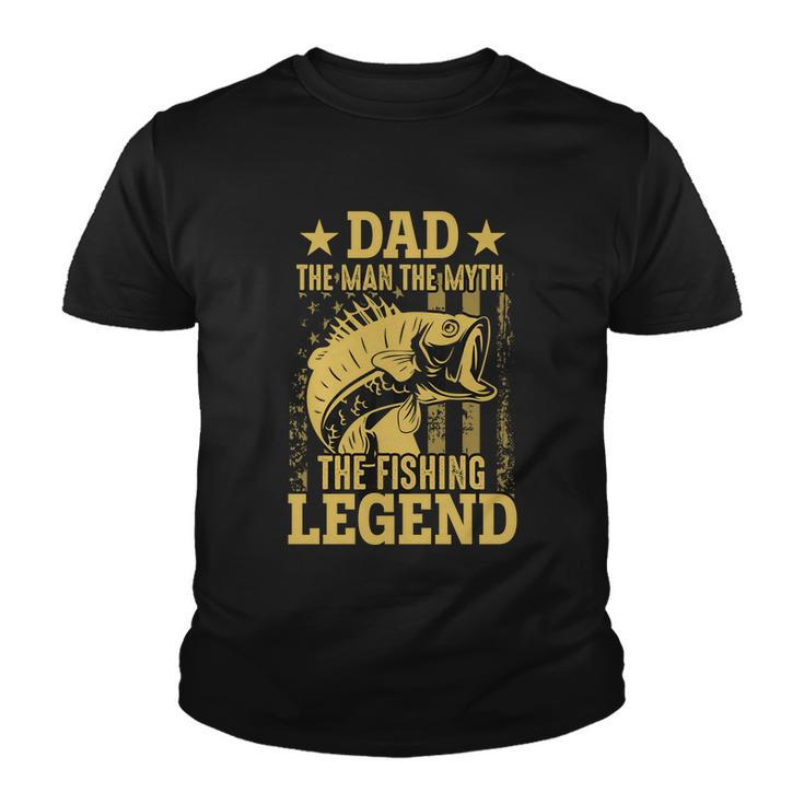 Dad Fishing Legend Flag Tshirt Youth T-shirt