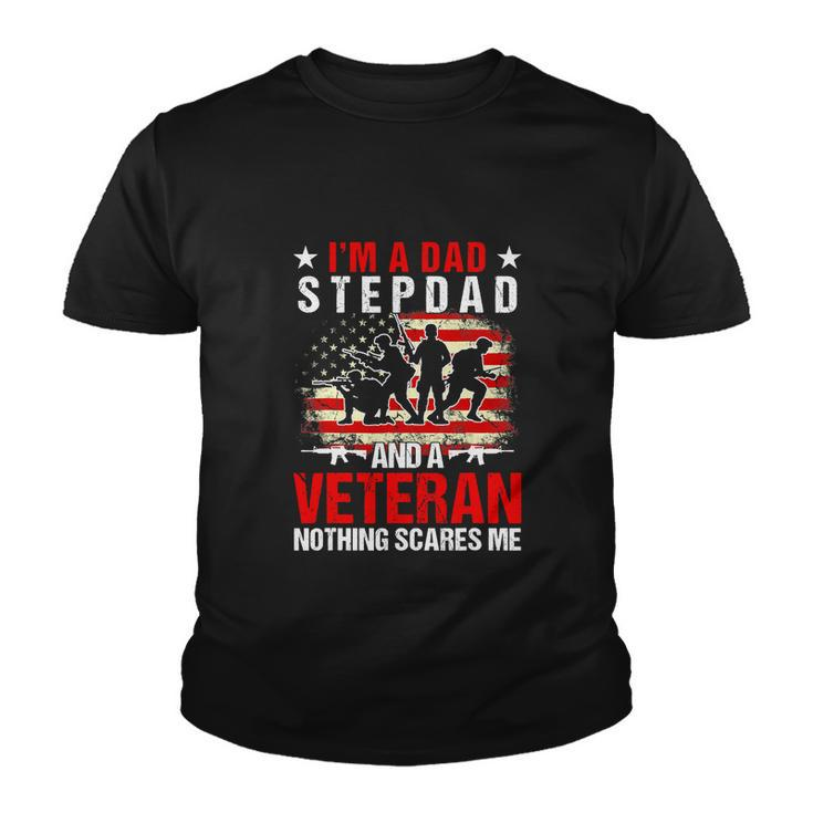 Dad Stepdad And A Veteran Fathers Day Funny 4Th Of July Youth T-shirt