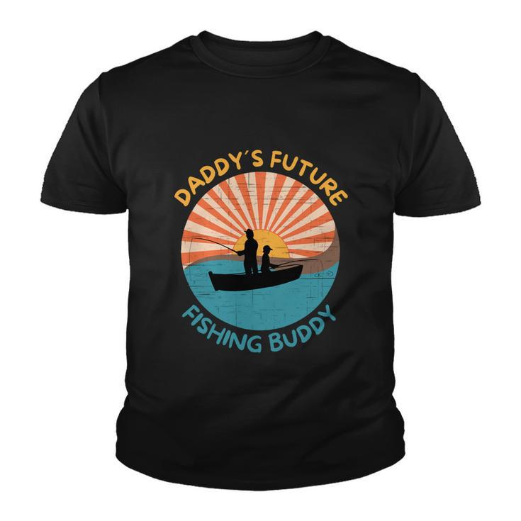 Daddys Future Fishing Buddy Quote Fathers Day Fishing Gift Graphic Design Printed Casual Daily Basic Youth T-shirt