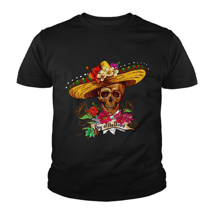 Day Of The Dead Sugar Skull Sombrero Tshirt Youth T-shirt