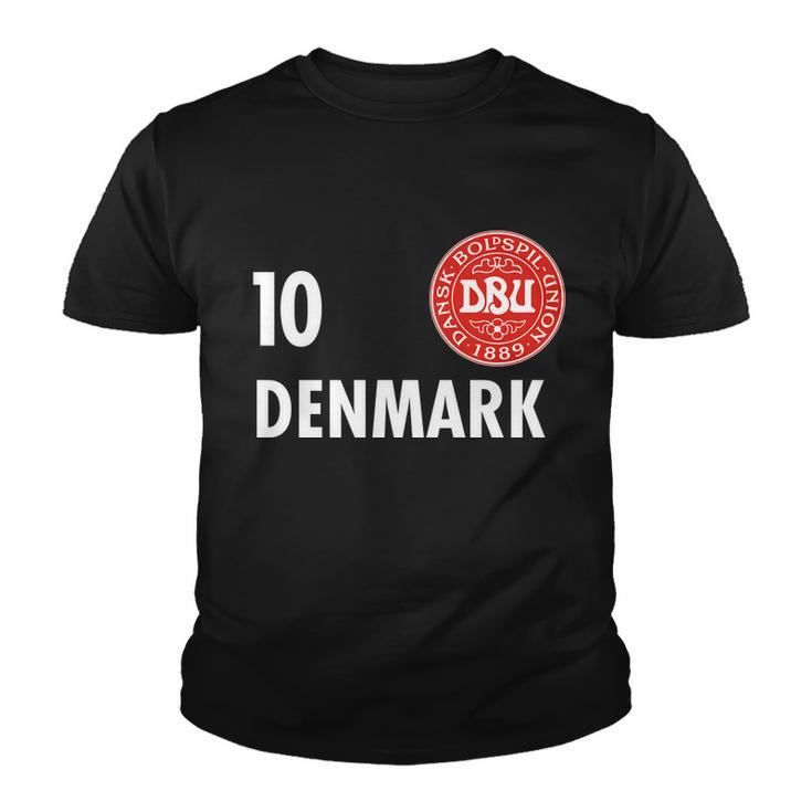 Denmark Danish Soccer No 10 Dbu Logo Youth T-shirt