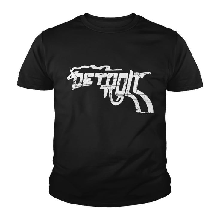Detroit Gun N Smoke Revolver Tshirt Youth T-shirt