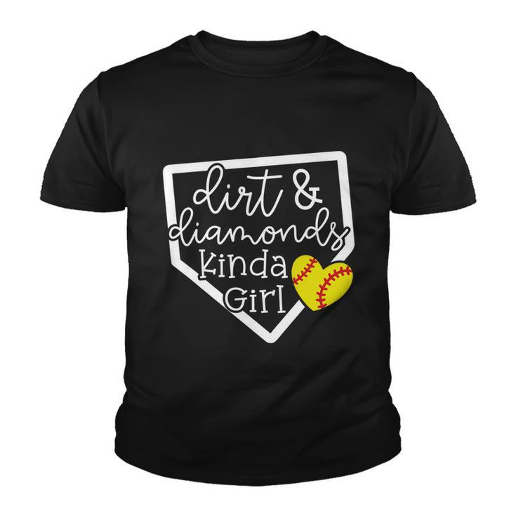 Dirt And Diamonds Kinda Girl Baseball Softball Mom Meaningful Gift Youth T-shirt
