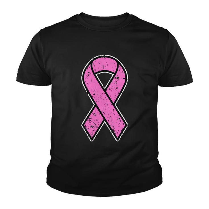 Distressed Breast Cancer Awareness Pink Ribbon Tshirt Youth T-shirt