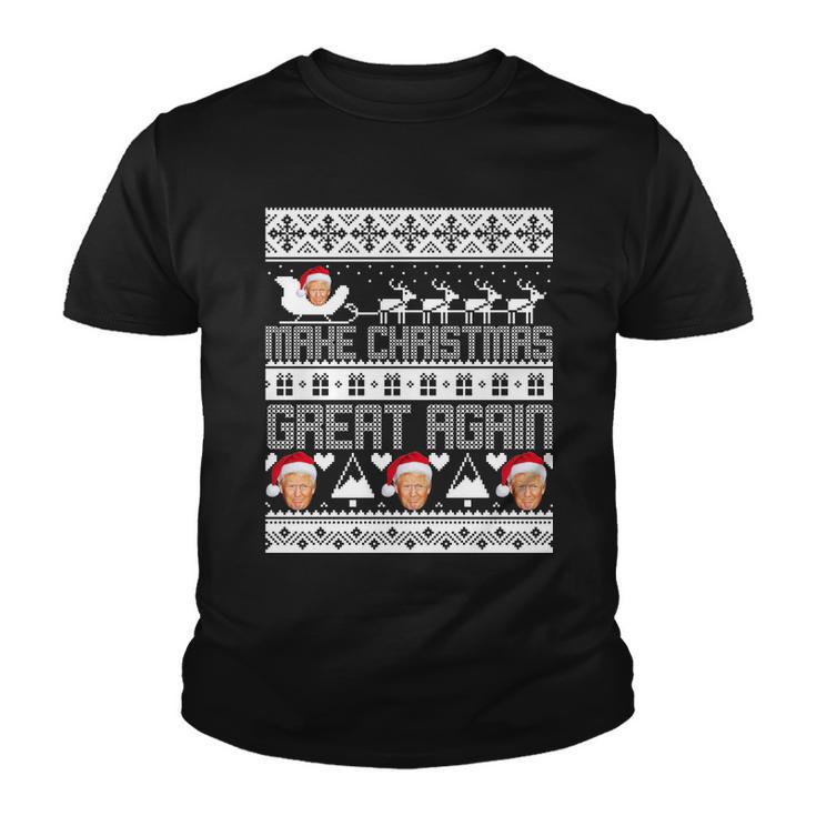 Donald Trump Make Christmas Great Again Ugly Christmas Tshirt Youth T-shirt