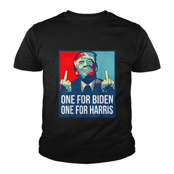 Donald Trump Middle Finger Biden Harris America Republican Youth T-shirt