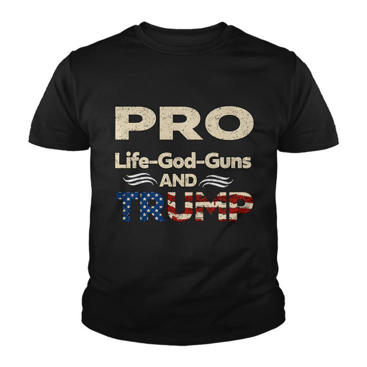 Donald Trump Pro Life God Gun Youth T-shirt