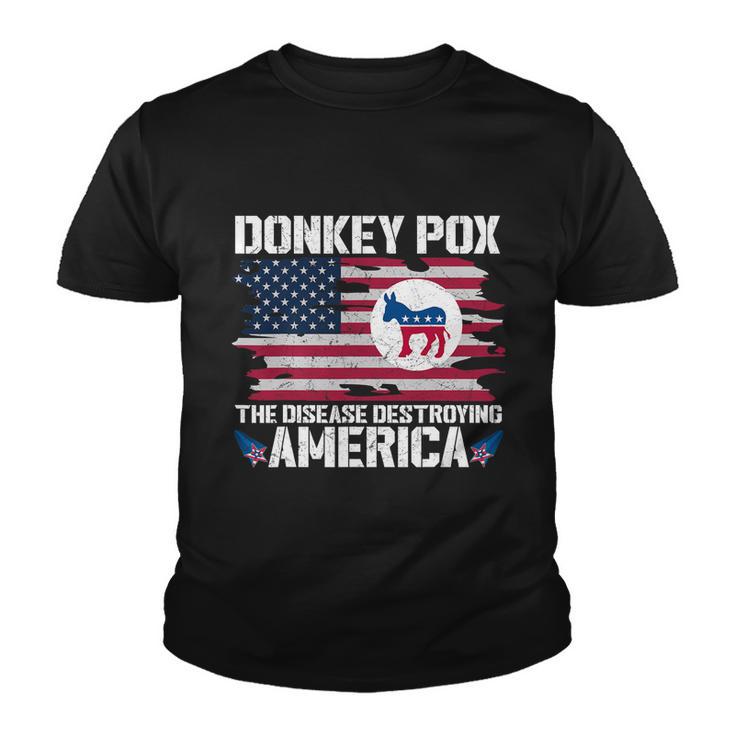 Donkey Pox The Disease Destroying America Funny Anti Biden V2 Youth T-shirt