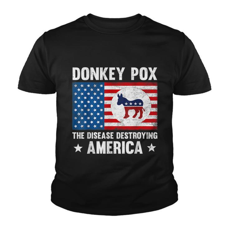 Donkey Pox The Disease Destroying America Funny Anti Biden V3 Youth T-shirt