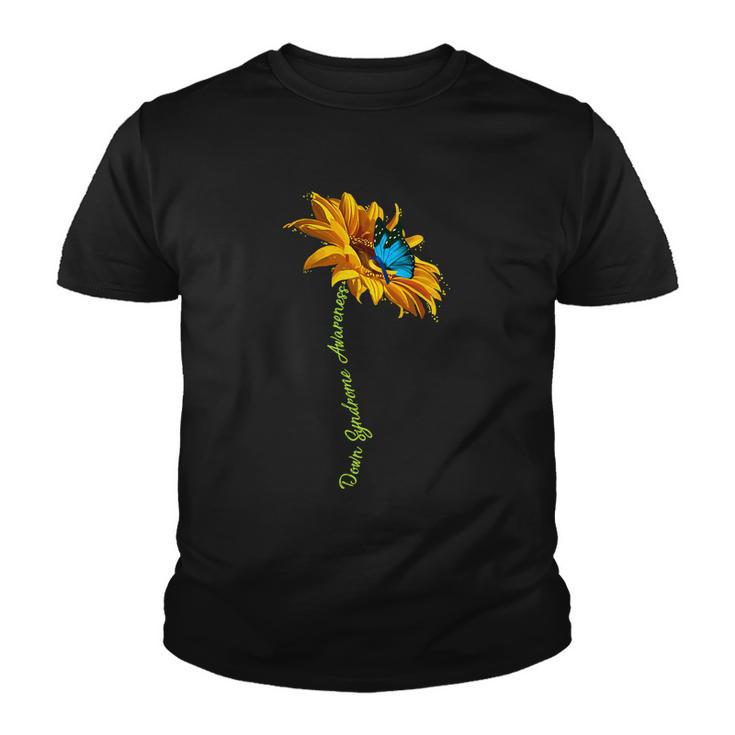 Down Syndrome Awareness Butterfly Sunflower Tshirt Youth T-shirt