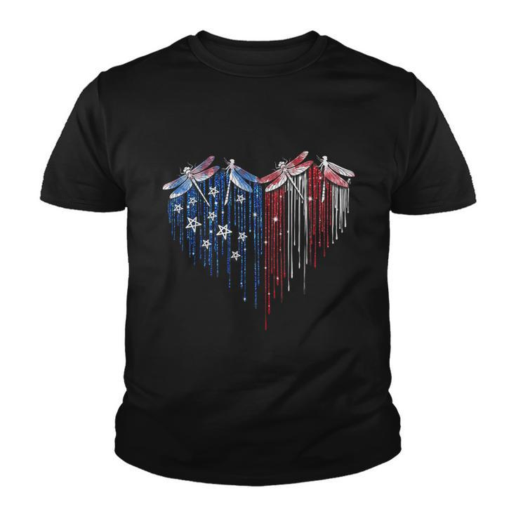 Dragonfly 4Th Of July Usa Flag America Patriotic Usa Youth T-shirt