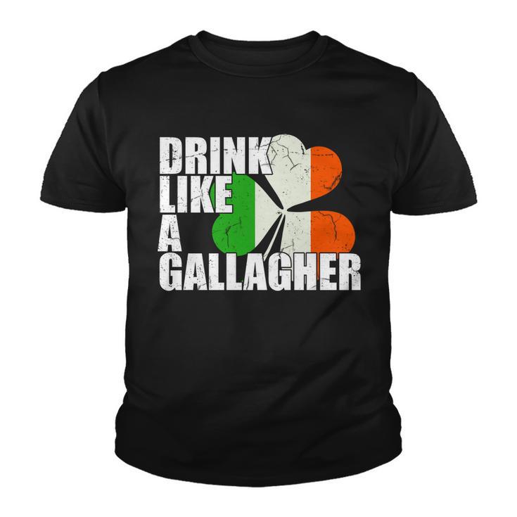 Drink Like A Gallagher Irish Clover Tshirt Youth T-shirt