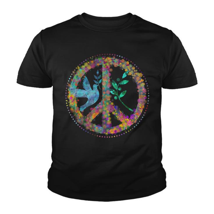 Earth Watercolor Peace Sign Youth T-shirt