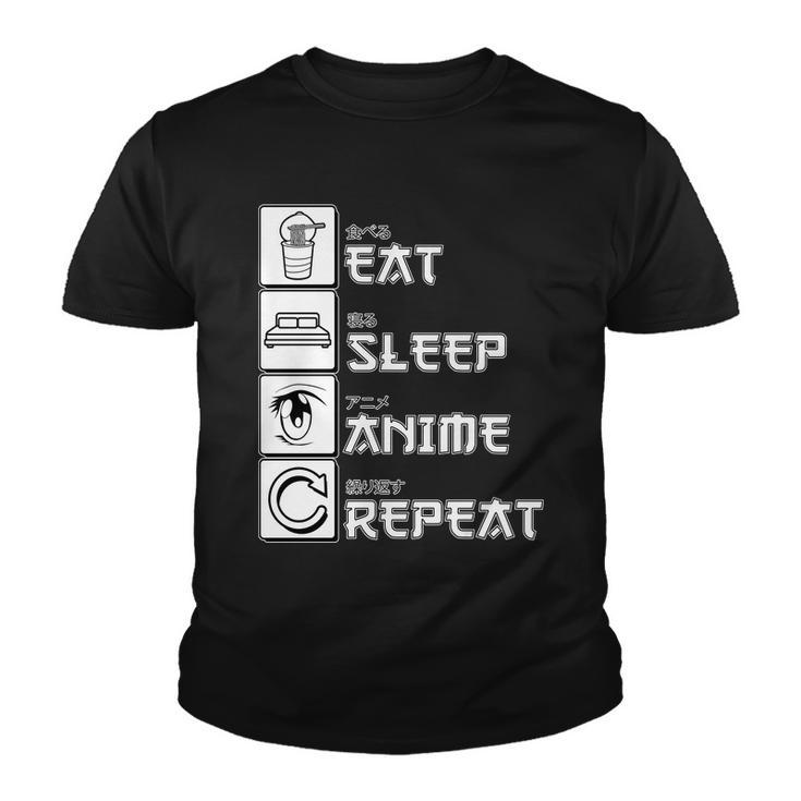 Eat Sleep Anime Repeat Tshirt Youth T-shirt