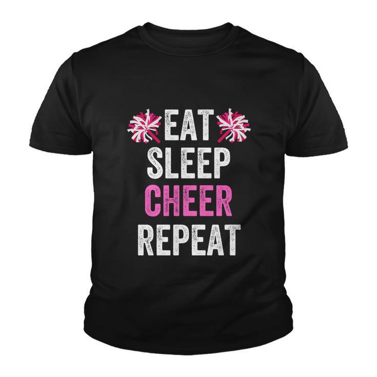 Eat Sleep Cheer Repeat Cheerleading Cute Gift Youth T-shirt