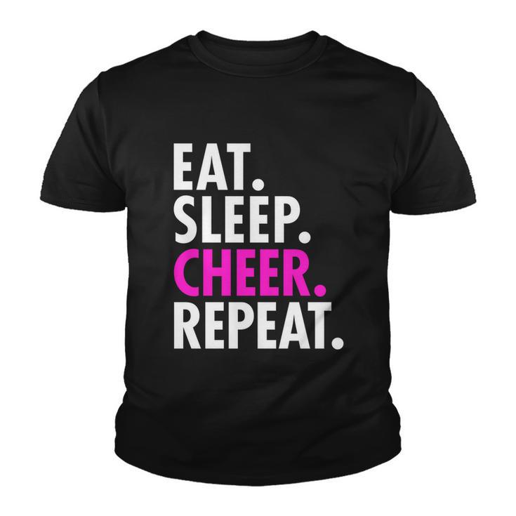 Eat Sleep Cheer Repeat Cheerleading Girls Women Gift Cute Great Gift Youth T-shirt