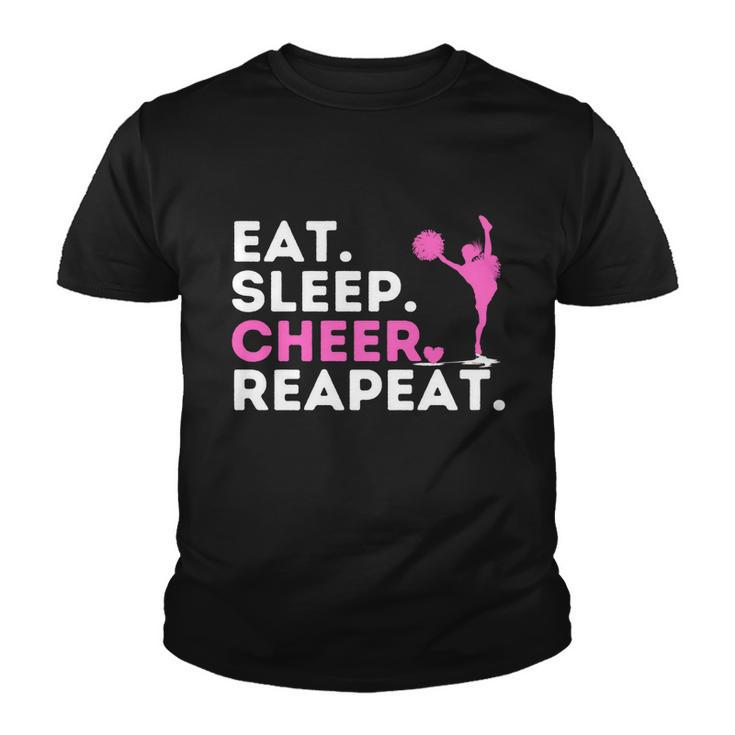 Eat Sleep Cheer Repeat Meaningful Gift Cheerleader Cheerleading Cheering Gift Youth T-shirt