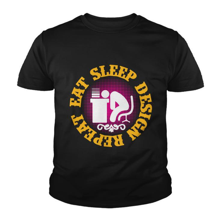 Eat Sleep Design Repeat Halloween Quote Youth T-shirt
