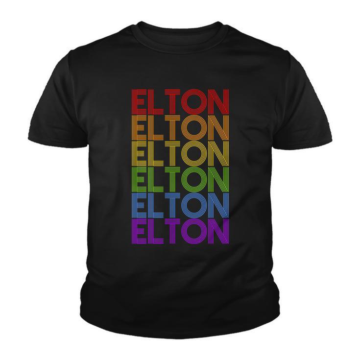 Elton Wordmark Pattern Retro Style Youth T-shirt