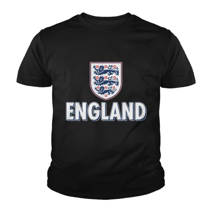 England Soccer Three Lions Flag Logo Youth T-shirt